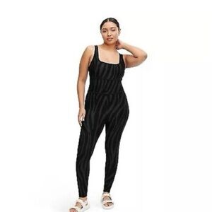 DVF Target Black Striped Jumpsuit